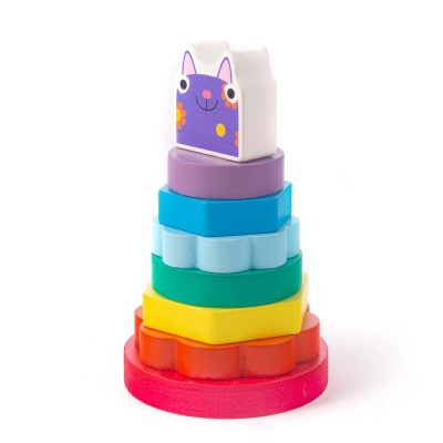 купить Деревяшки, Пирамидка деревянная "Кошечка Мяу", 21WPR02C