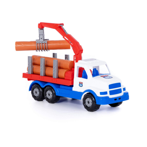 купить Полесье 90362 "Сталкер", автомобиль-лесовоз (бело-синий)