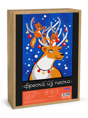 купить Фреска из цветного песка А4 "Олень"
