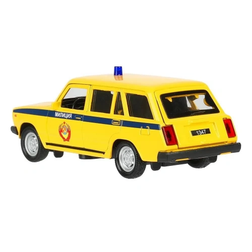 купить Машинка металлическая инерционная Технопарк ВАЗ-2104 Жигули Милиция 12 см, желтая