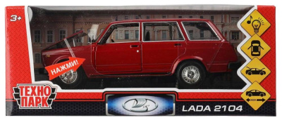 купить Технопарк, машина металл свет-звук Lada 2104, 17 см, красная, VAZ-2104-DR