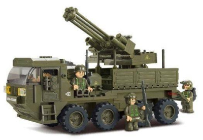 купить Sluban, Конструктор - Грузовик с зенитным пулемётом и фигурками (серия Армия, 306дет), M38-B0302