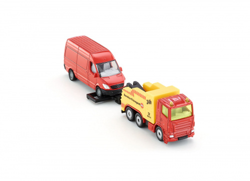 купить SIKU Грузовик-эвакуатор с микро-автобусом 1667