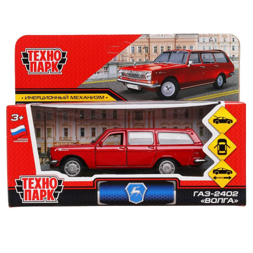 купить Технопарк, Модель мет. ГАЗ -2402 "Волга" (12 см, двери, багажник, инерция, красная), 2402-12-RD