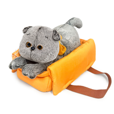 купить Мягкая игрушка Budi Basa, Кот Басик в сумке-переноске (лежачий) Kl25-001