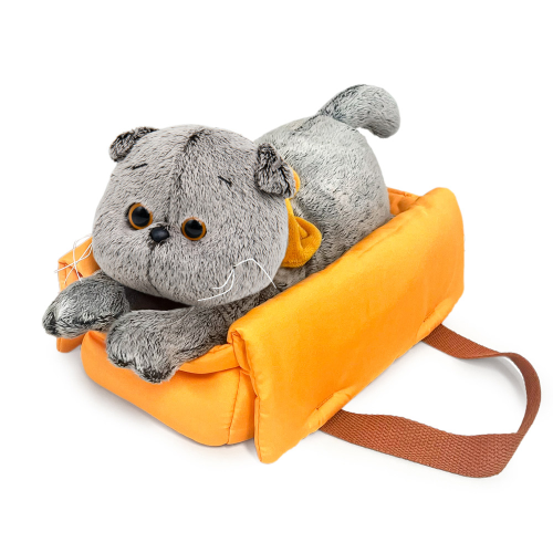 купить Мягкая игрушка Budi Basa, Кот Басик в сумке-переноске (лежачий) Kl25-001
