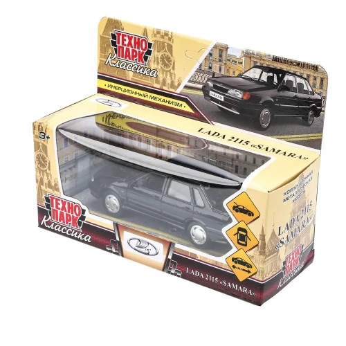 купить Машинка металлическая инерционная Технопарк Ваз-2115 Самара, 12 см, черная