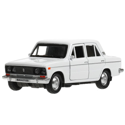 купить Машинка металлическая инерционная Технопарк ВАЗ-2106 Жигули, 12 см, белая