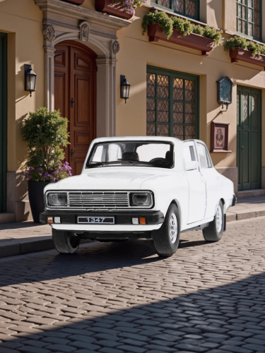 купить Машинка металлическая инерционная Технопарк ретро-модель 2140 , 12,5 см, белая