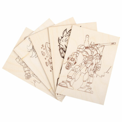 купить Заготовки деревянные для выжигания "Для мальчиков", 5 шт., 10 рисунков, 15х21 см, BRAUBERG HOBBY