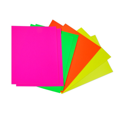 купить Бумага цветная 2-стор. флуорисцентная Каляка-Маляка офсет. 8 л. 4 цв. 80 г/м2 А4 в папке, 827670