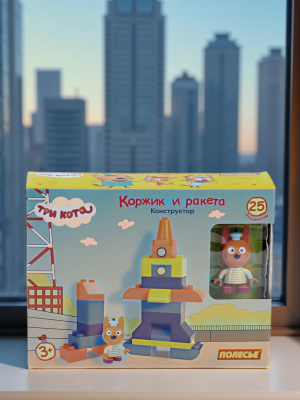 купить Конструктор Полесье "Макси" - "Три кота. Коржик и ракета", 25 эл.