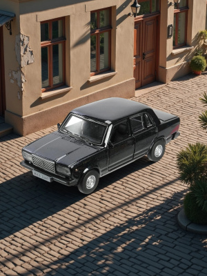 купить Машинка металлическая инерционная Технопарк ваз-2107,  12 см,черная