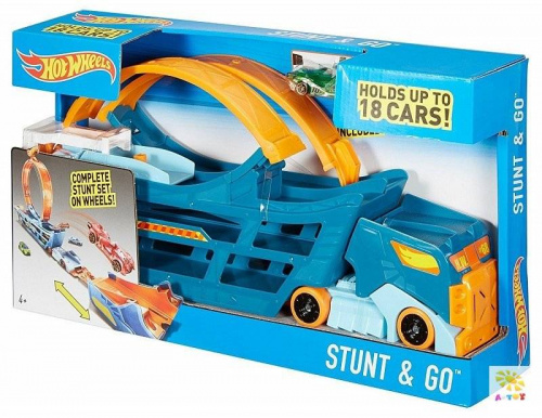 купить Автовоз-трансформер Трюки и Гонки на 19 машин DWN56