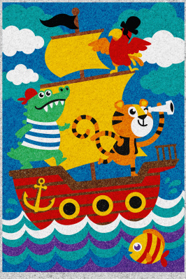 купить Набор для творчества. Песочная фреска "Пираты" (рамка, 10 цветов, 205х290 мм)