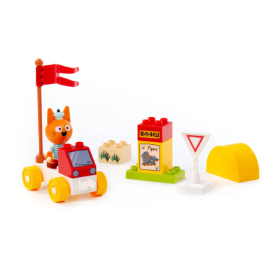 купить Конструктор Полесье "Макси" - "Три кота. Коржик и большие гонки", 15 эл.