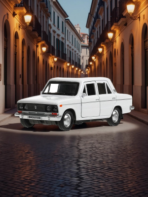 купить Машинка металлическая инерционная Технопарк ВАЗ-2106 Жигули, 12 см, белая