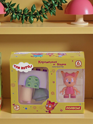 купить Конструктор Полесье "Макси" - "Три кота. Карамелька и башня", 6 эл.