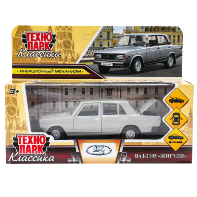 купить Машинка металлическая инерционная Технопарк LADA ваз-2105 (1997) 12 cm, серебристая