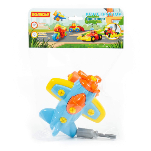 купить Полесье, Конструктор-транспорт "Самолёт" (19 элементов) (в пакете), 77110