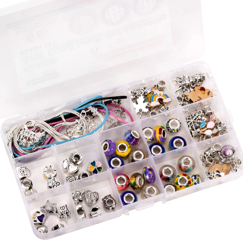 купить Набор для создания бижутерии и украшений, Аквамарин, бусины, браслеты, подвески, 66 эл. BRAUBERG