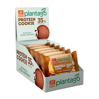 купить Печенье ТМ Plantago с высоким содержанием белка 35% Protein Cookie со вкусом "Ореховый микс-Карамель