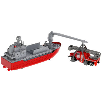 купить Технопарк, модель металл свет-звук транспортный корабль 17 см, Урал, CRANEBOAT-17SLFIR-URLRD