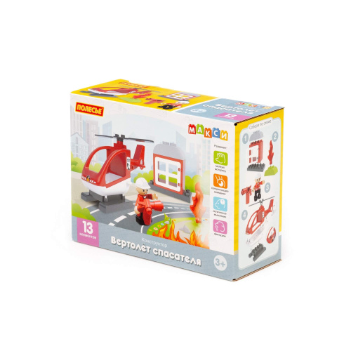 купить Конструктор Макси, Полесье  - "Вертолёт спасателя", 13 элементов, 10814