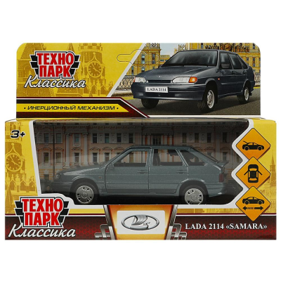 купить Машинка металлическая инерционная Технопарк lada -2114 Samara 12 см.  мокрый асфальт