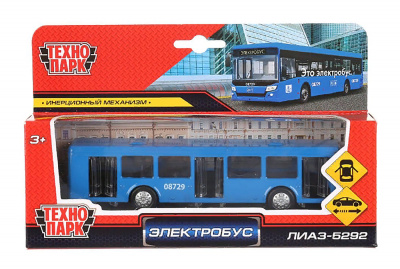 купить Технопарк, Машина металлическая - Электробус (16,5 см, инерц.), SB-16-65-BUS-BL-WB(20-1)