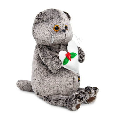 купить Мягкая игрушка Budi Basa Кот Басик с весенним сердцем