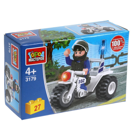 купить Город мастеров, Конструктор полицейкий трицикл (27 деталей), 3179-JS