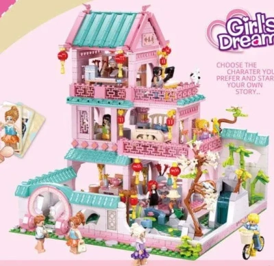 купить Конструктор Sluban "Розовая мечта. Дом мечты Вилла в китайском стиле" (1342 дет.), M38-B1117