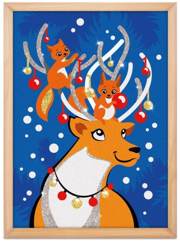 купить Фреска из цветного песка А4 "Олень"