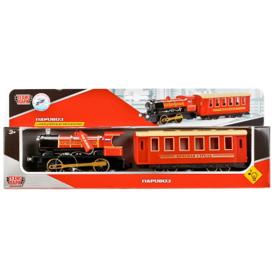 купить Технопарк, Модель металлическая Поезд с вагоном "КРАСНАЯ СТРЕЛА" (инерционная, свет-звук) , CT10-038 (24)