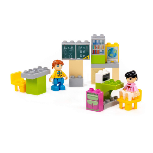 купить Конструктор Макси, Полесье  - "Школа", 20 элементов, 10791