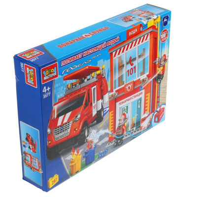купить Конструктор "Город мастеров" пожарная база с водой, с фигурками (297дет), 3577-KK