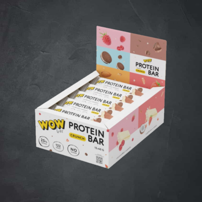 купить Батончик с содержанием  протеина WOWBAR CRUNCH со вкусом "Сливочное печенье" 15*40 г