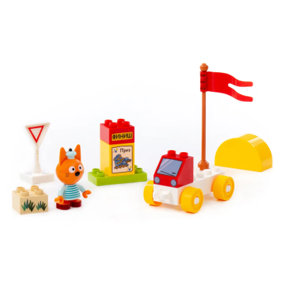 купить Конструктор Полесье "Макси" - "Три кота. Коржик и большие гонки", 15 эл.