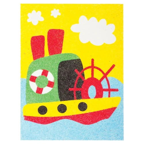 купить Набор для творчества "Картина из цветного песка", "Транспорт", 2 самоклеящиеся основы 20х15 см, 6623