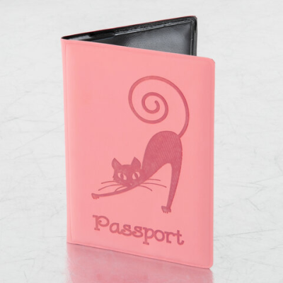 купить Обложка для паспорта, мягкий полиуретан, "Кошка", персиковая, STAFF, 237615