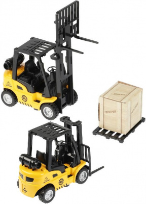 купить Технопарк, Модель металлическая АВТОПОГРУЗЧИК (14 см, свет-звук, инерция), 1812C322-R-1