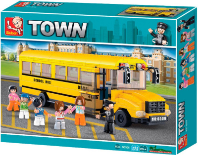 купить Sluban, Конструктор, серия Город -  Школьный автобус (382 дет.), M38-B0506