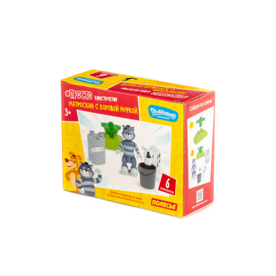 купить Конструктор Полесье, серия Макси - Простоквашино. Матроскин с коровой Муркой, (6 эл., в кор.) 23333