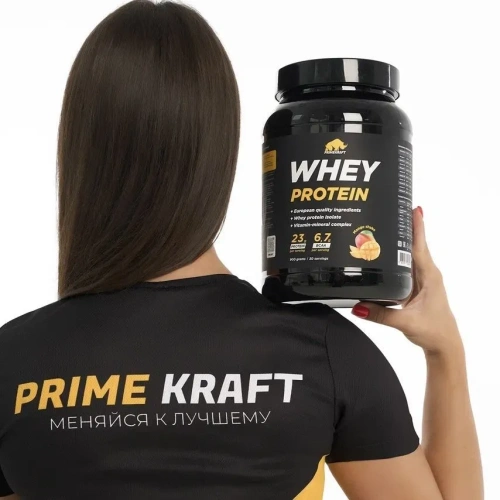 купить Протеин сывороточный PRIMEKRAFT "Whey Protein" с витаминами и минералами, Манго Шейк, банка 900 г