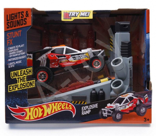 купить Игровой набор Hot Wheels "Безумный трюк" - Запуск огненных ракет со звуком и светом