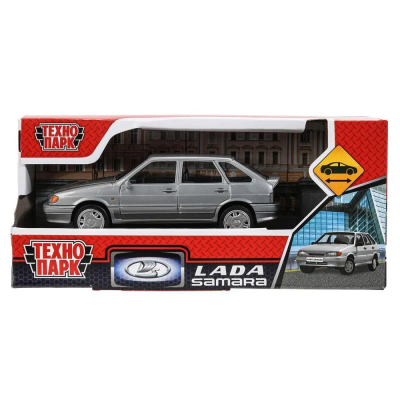 купить Машинка пластиковая Технопарк Lada-2114  Samara 11 cm,  серебристая, без дверей