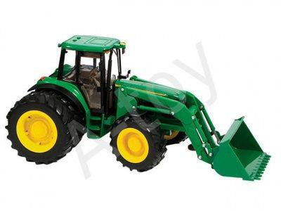 купить Трактор JOHN DEERE 6830 c двойными колесами и фронтальным ковшом TOMY