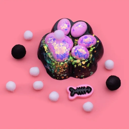 купить Игрушка - Антистресс"Таба Лапка" с рыбной косточкой, блёстками и шариками 00-5351