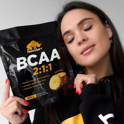 купить Аминокислоты PRIMEKRAFT BCAA 2:1:1 (БЦАА) со вкусом ананас (pineapple), дойпак, 500 гр
